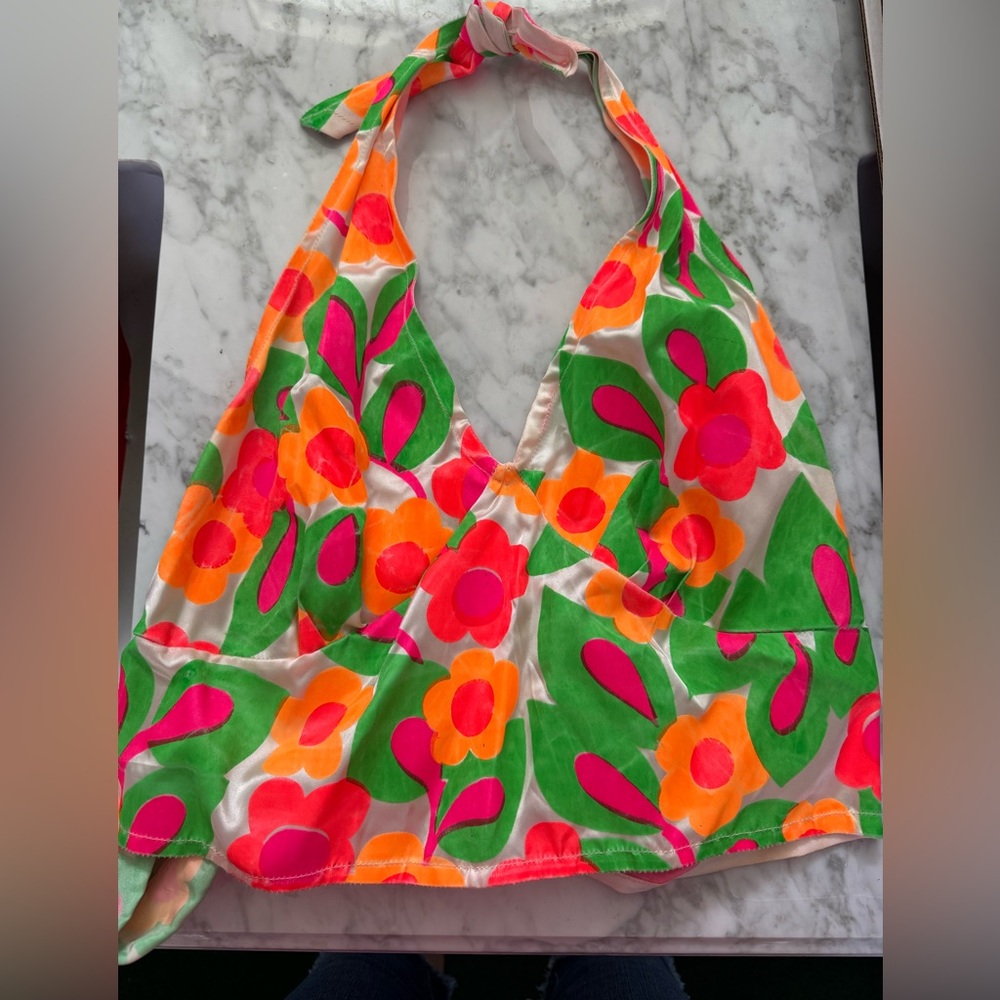 Floral Halter Top - Multicolor